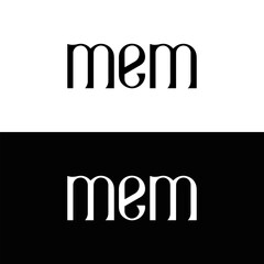 MEM logo. MEM set , M E M  design. White MEM letter. MEM, M E M  letter logo design. Initial letter MEM letter logo set, linked circle uppercase monogram logo. M E M  letter logo vector design.	
