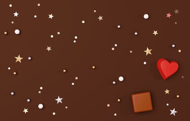 3D素材_チョコレートとラメ