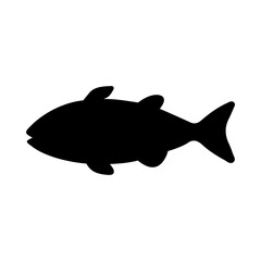Tropical Fish Silhouette Illustration On Isolated Background