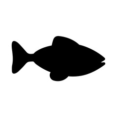 Tropical Fish Silhouette Illustration On Isolated Background