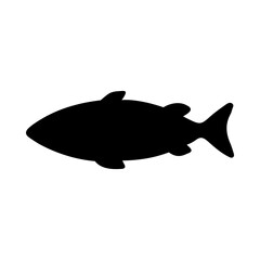 Tropical Fish Silhouette Illustration On Isolated Background