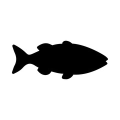 Tropical Fish Silhouette Illustration On Isolated Background