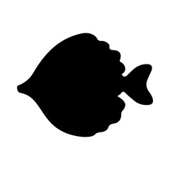 Tropical Fish Silhouette Illustration On Isolated Background