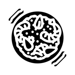 paella pan spanish cuisine glyph icon vector. paella pan spanish cuisine sign. isolated symbol illustration