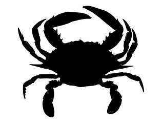 Crab silhouette vector art, Seafood silhouette