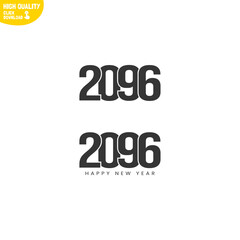Creative Happy New Year 2096 Logo Design