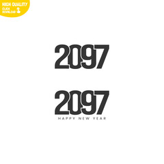 Creative Happy New Year 2097 Logo Design