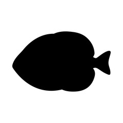 Tropical Fish Silhouette Illustration On Isolated Background