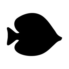 Tropical Fish Silhouette Illustration On Isolated Background