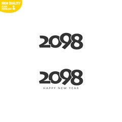 Creative Happy New Year 2098 Logo Design