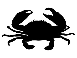 Crab silhouette vector art, Seafood silhouette
