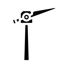single wind turbine glyph icon vector. single wind turbine sign. isolated symbol illustration