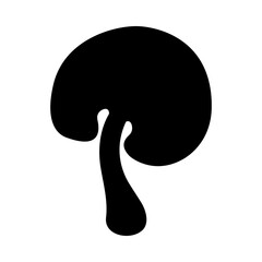 Mushrooms Silhouette Illustration On Isolated Background