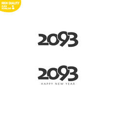 Creative Happy New Year 2093 Logo Design