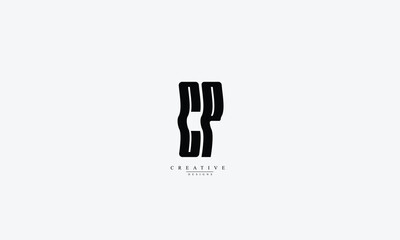 Alphabet letters Initials Monogram logo CP PC C P