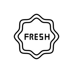 Fresh label outline icons, minimalist vector illustration ,simple transparent graphic element .Isolated on white background