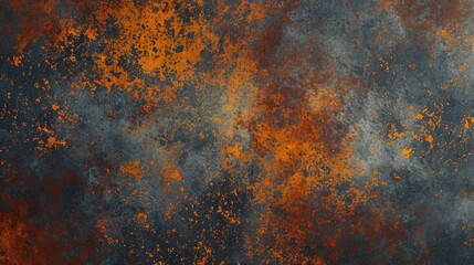 Grunge Background Texture in the Style Rust Orange and Dark Grey - Amazing Grunge Wallpaper created with Generative AI Technology - obrazy, fototapety, plakaty
