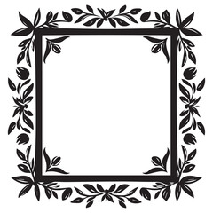 Decorative frame Elegant element for design in Eastern style, black border.