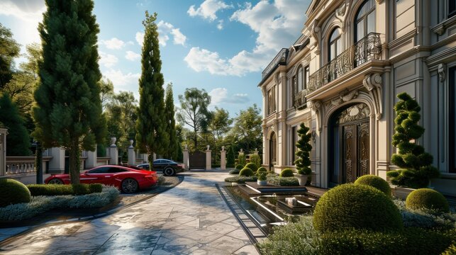 Luxury mansion with garden