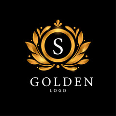 luxury golden logo mockup