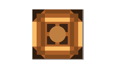 Square and circle geometric vector pattern in digital brown color with uses for packaging design, branding, wedding cards & invitations, clothing, scrapbooks, home decor pillows, towels