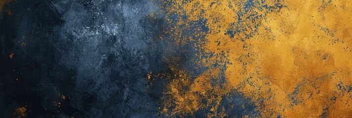 Grunge Background Texture in the Style Mustard Yellow and Navy Blue - Amazing Grunge Wallpaper created with Generative AI Technology - obrazy, fototapety, plakaty