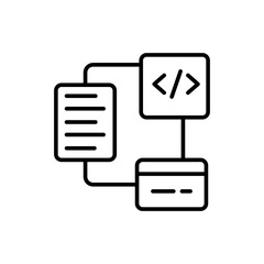 Programming diagram outline icons, minimalist vector illustration ,simple transparent graphic element .Isolated on white background