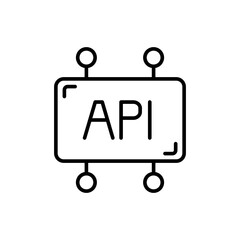 Api programming outline icons, minimalist vector illustration ,simple transparent graphic element .Isolated on white background