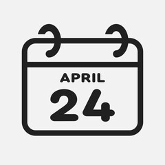 Icon page calendar day - 24 April