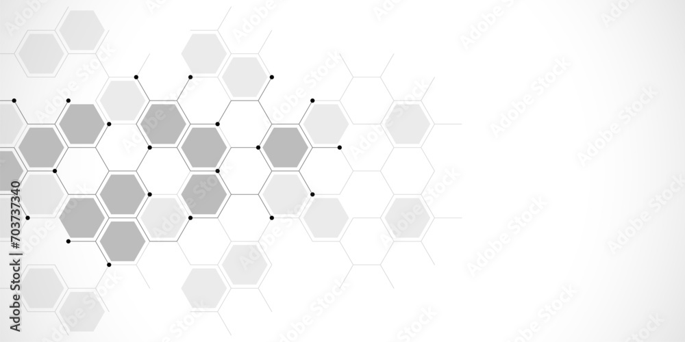 Poster abstract design element with geometric background of hexagons shape pattern