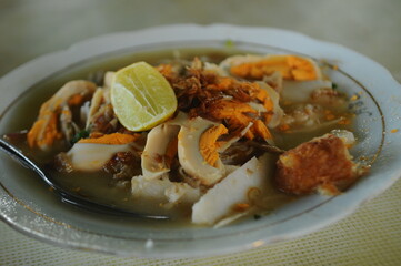 Soto Banjar (South Kalimantan Chicken Noodle Soup). It is originated from South Kalimantan, Indonesia.