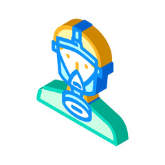 radioactive mask face isometric icon vector. radioactive mask face sign. isolated symbol illustration