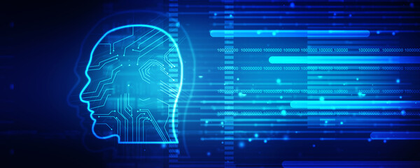 2d illustration digital Artificial mind concept
