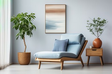 Blue and Brown Living Room