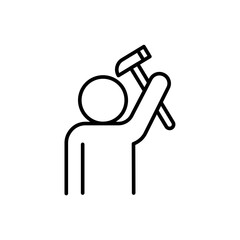 Repairman outline icons, minimalist vector illustration ,simple transparent graphic element .Isolated on white background