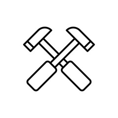 Repair hammer outline icons, minimalist vector illustration ,simple transparent graphic element .Isolated on white background