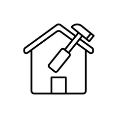 House repair outline icons, minimalist vector illustration ,simple transparent graphic element .Isolated on white background