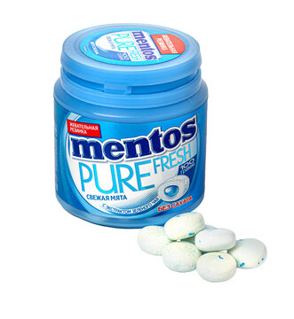 Mentos brand candy on transparent background.