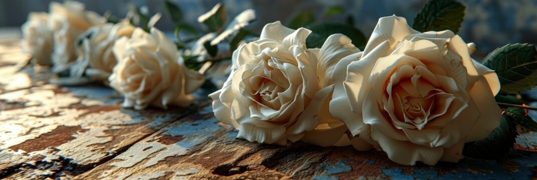 Happy Birthday Card Flowers White Roses, Banner Image For Website, Background, Desktop Wallpaper