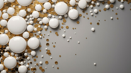 Opulent Elegance: Luxury Gold and Marble Texture Banner with Noble Round Drops