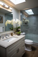 Bright and Airy Bathroom Remodel with Skylight