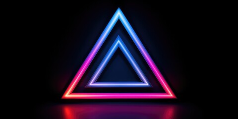 Triangle neon isolated on the black background