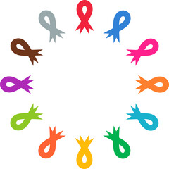 Cancer Awareness Ribbon Decoration Colorful