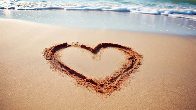 Beachside Love Note: Heart Drawn on the Sand from a Blissful Holiday