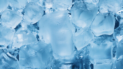 Frozen Wonderland: Large Panorama Texture of Ice Cubes Evoking Refreshing Coolness