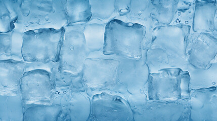 Arctic Elegance: Panoramic View of Ice Cubes, Capturing the Essence of Cool Water
