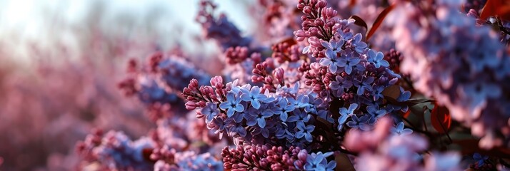 Lilac Flowers On Top Unrecognizable Pink, Banner Image For Website, Background, Desktop Wallpaper