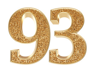 Gold 3d Number 93 luxury render