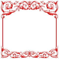 Love Frame Valentine's Day Ornament Line. Women's Mother's Day Ornament Border