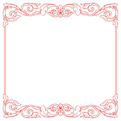 Love Frame Valentine's Day Ornament Line. Women's Mother's Day Ornament Border